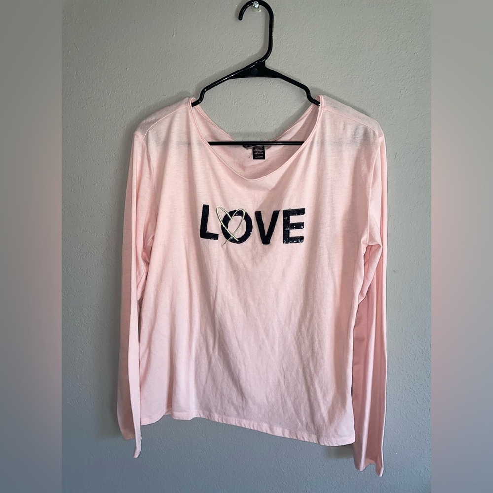 Victoria’s Secret love long sleeve shirt, size medium